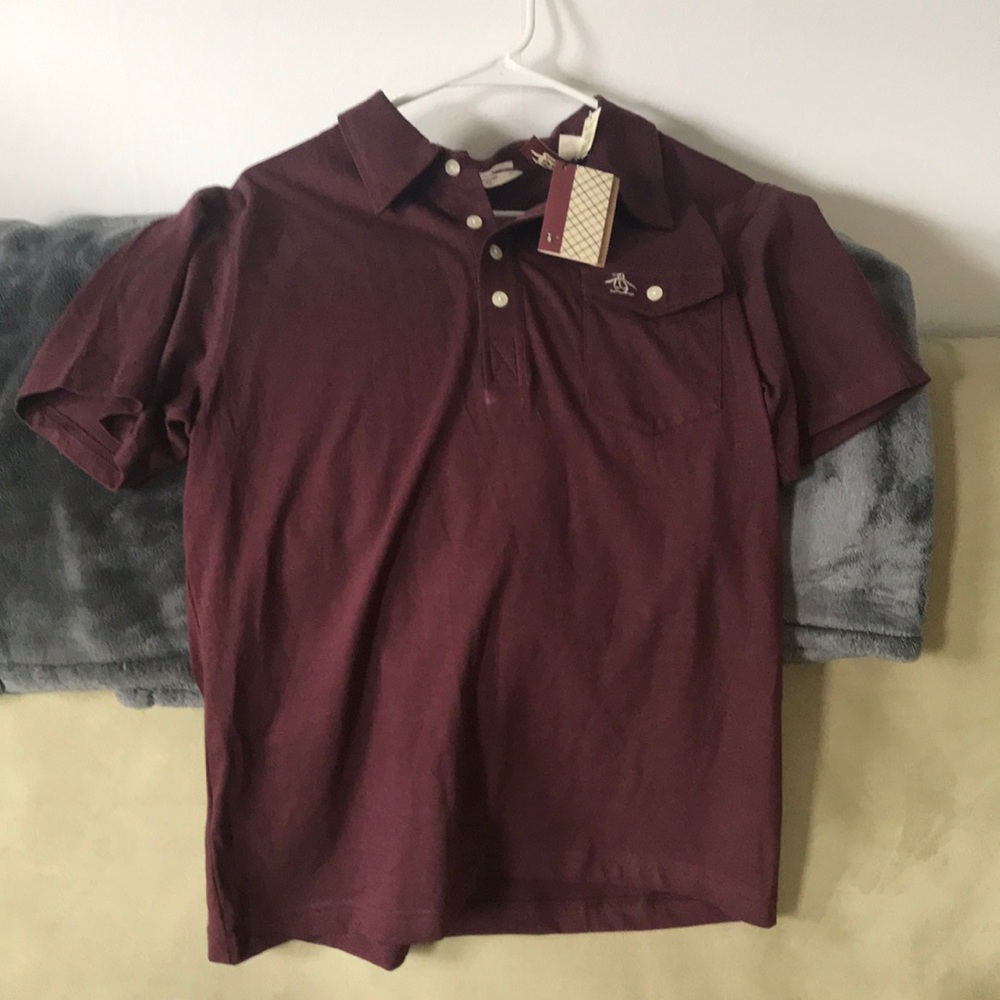 Men’s, Original Penguin Brown polo, Size M-L never worn w tags. Vintage.